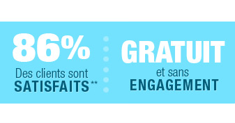 92% Des clients sont satisfaits ** ....Gratuit et sans engagement